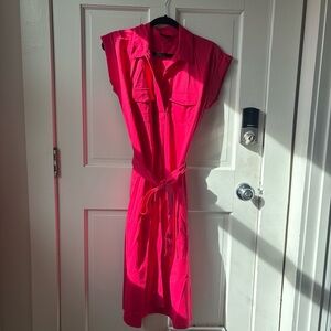Ann Taylor Vibrant Pink Midi Dress